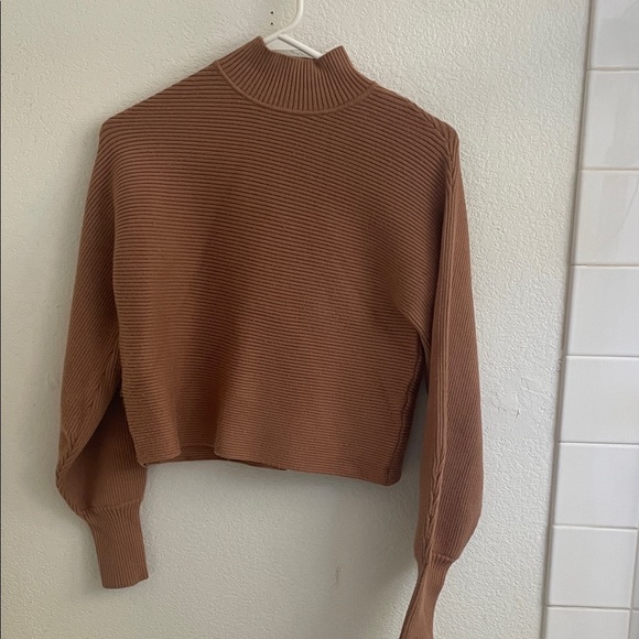 Zara Camel Ribbed Turtleneck Sweater - Picture 2 of 8